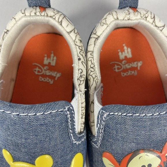 Disney Baby Winnie Pooh Tigger Slip On Sneakers Infant Size 5 Denim Shoes - Picture 6 of 9